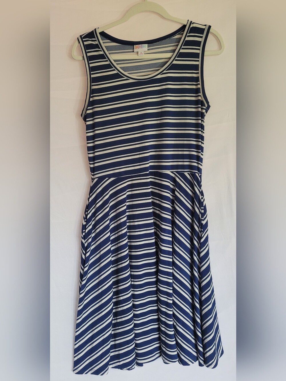 LuLaRoe Navy and White Striped Top - Women’s M